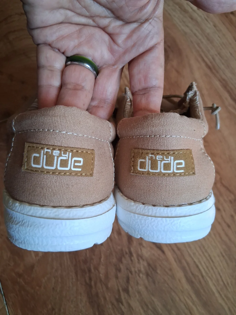 Hey Dude Kids Tan Canvas Slip-On Moccasins